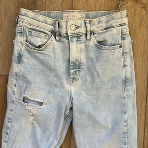 Topshop light wash skinny  jeans with holes